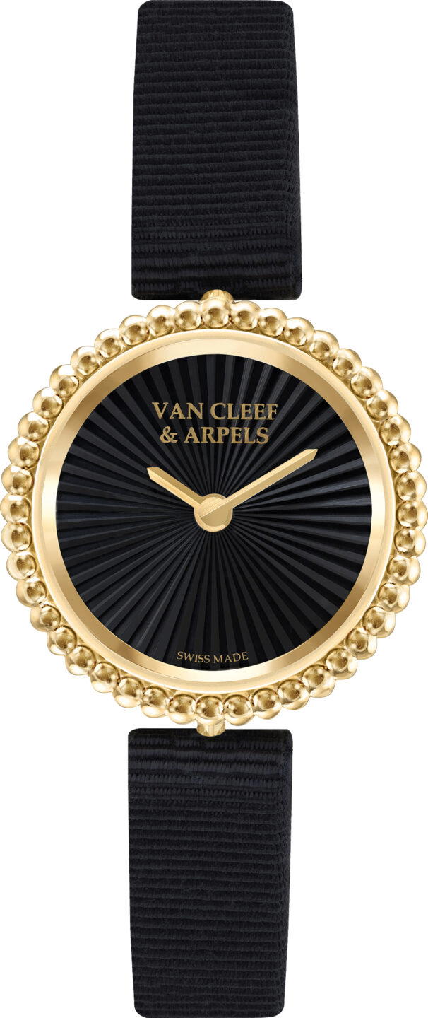 Perlée watch in yellow gold with an onyx dial (Credit: Van Cleef & Arpels)