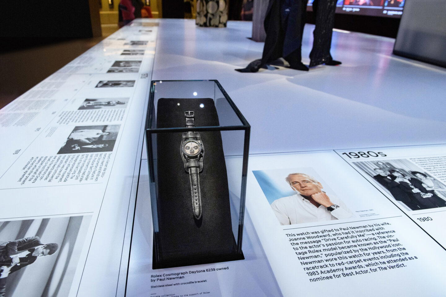 Paul Newman's Cosmograph Daytona gifted to him by wife Joanne Woodward, now on display in the Academy Museum's Rolex Gallery