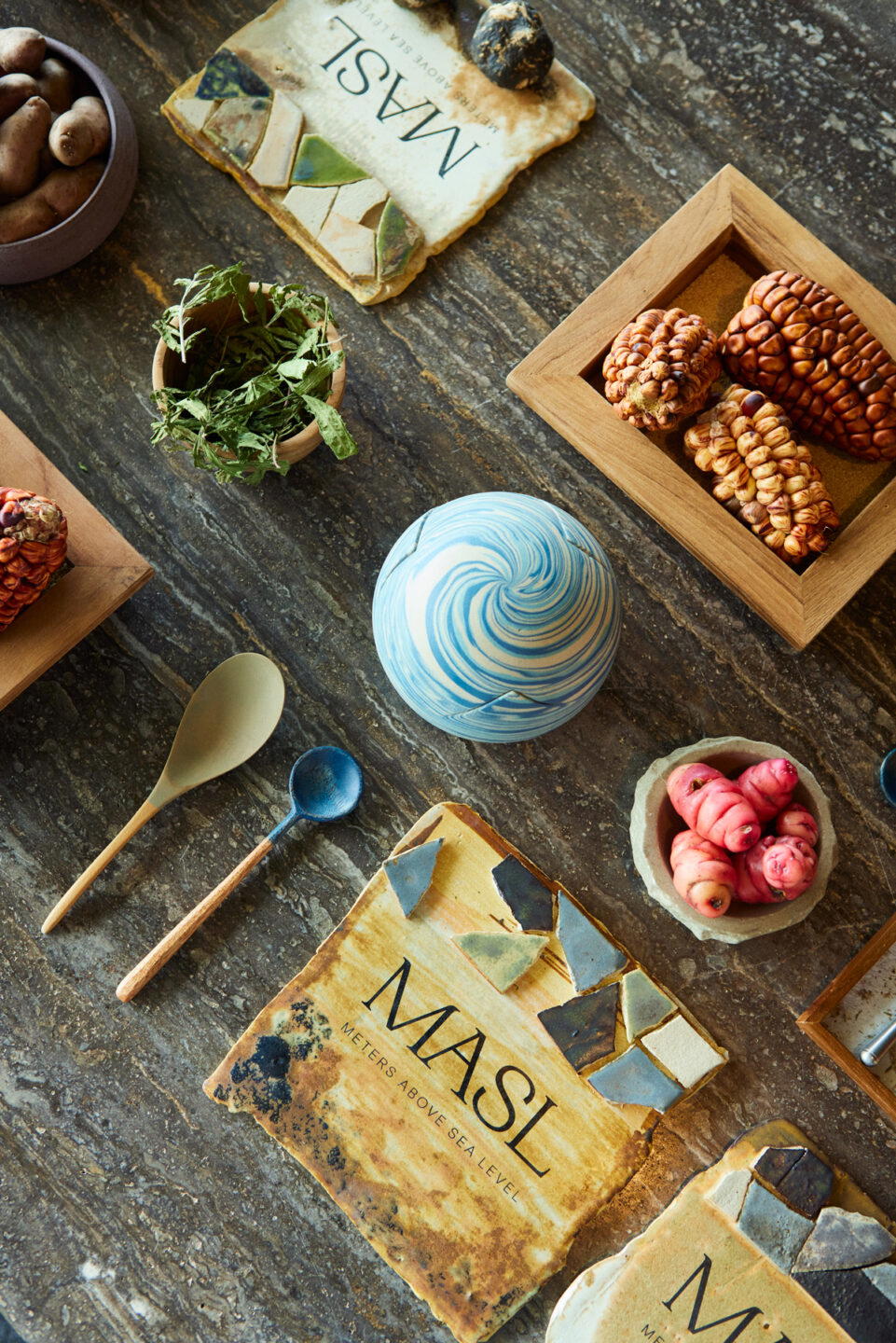 The ingredients on display for diners