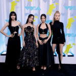 Blackpink's Lisa wearing Celine, Jisoo wearing Dior, Jennie wearing Chanel, and Rosé wearing Saint Laurent by Anthony Vaccarello and Tiffany & Co.