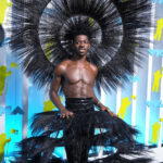 Lil Nas X wearing Harris Reed