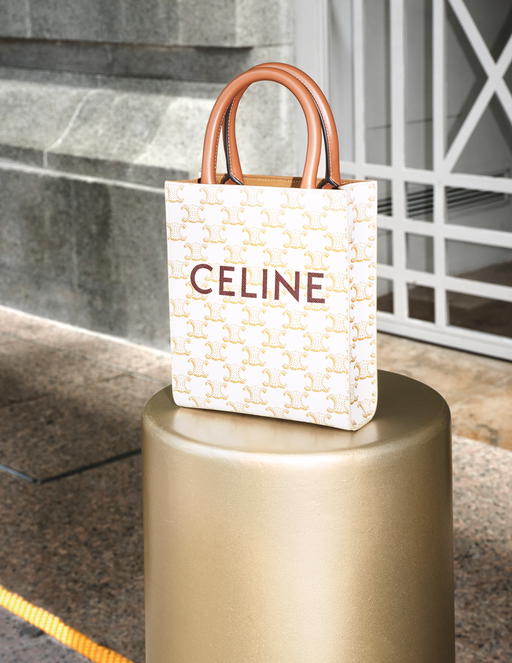 The Mini Vertical Cabas in Triomphe canvas and calfskin, from Celine