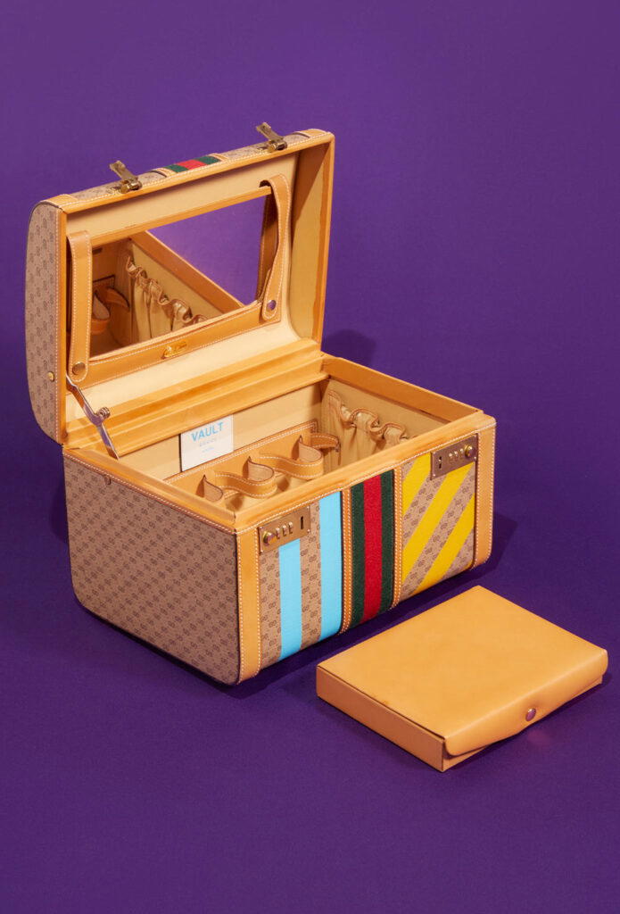A reconditioned vintage Gucci trunk