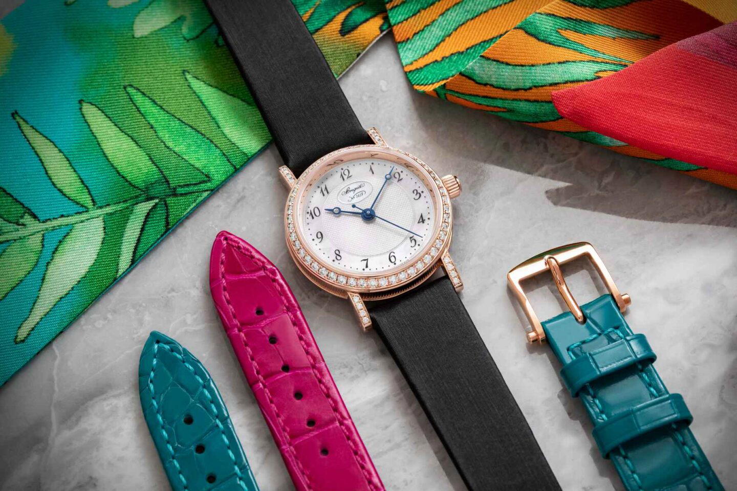 A rapid interchange system has been designed to allow the wearer to easily and independently switch from one strap to another without any need for tools (Credit: Breguet)