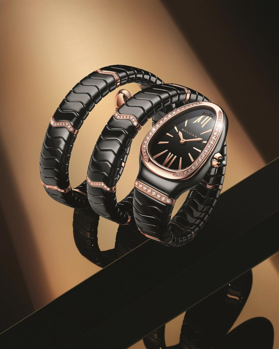 Serpenti Spiga Black in ceramic and gold (Credit: Bulgari)