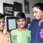 Acid attack survivor Anju with her kids