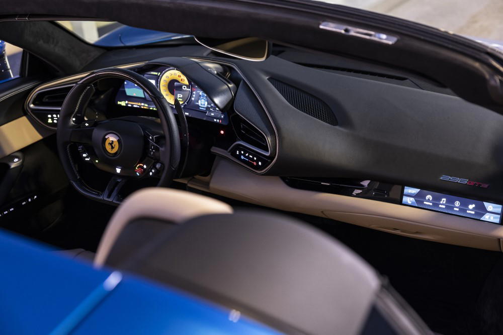 The interior of the Ferrari 296 GTS