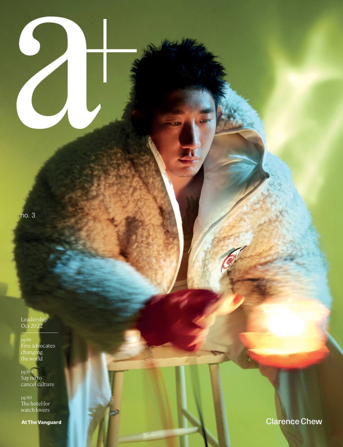 Clarence Chew on the cover of a+ Singapore