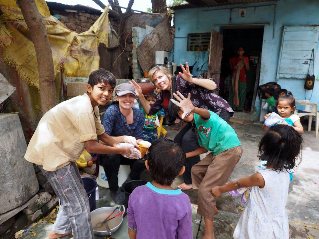 Inside a slum in India