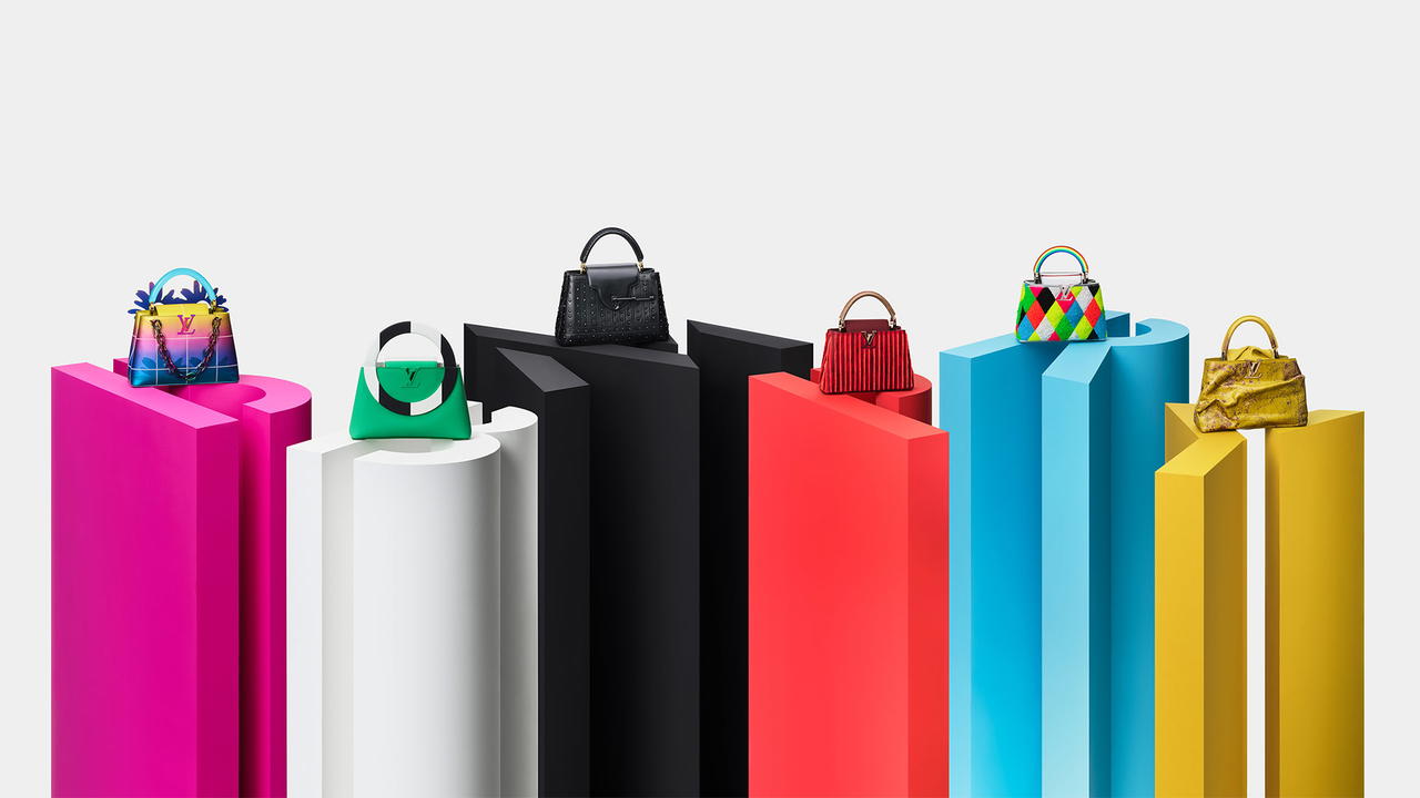 The six interpretations of the Capucines as part of Artycapucines Chapter 4 (Credit: Louis Vuitton)