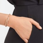 The Serpenti is an iconic Bulgari design that has seen multiple variations of the years. One of the latest is perhaps is most minimal one yet — a sleek version in 18 kt rose gold that beautifully wraps around the wrist.<br><em>Via Monte Napoleone 2</em><br><em>Milano, Milano, 20121, Italy</em><br> (Credit: Bulgari)