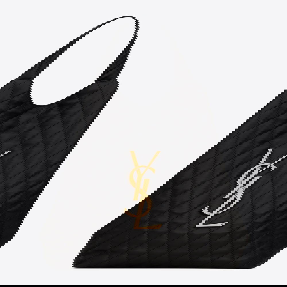 Icare maxi shopping bag in black quilted lambskin leather (Credit: Saint Laurent)