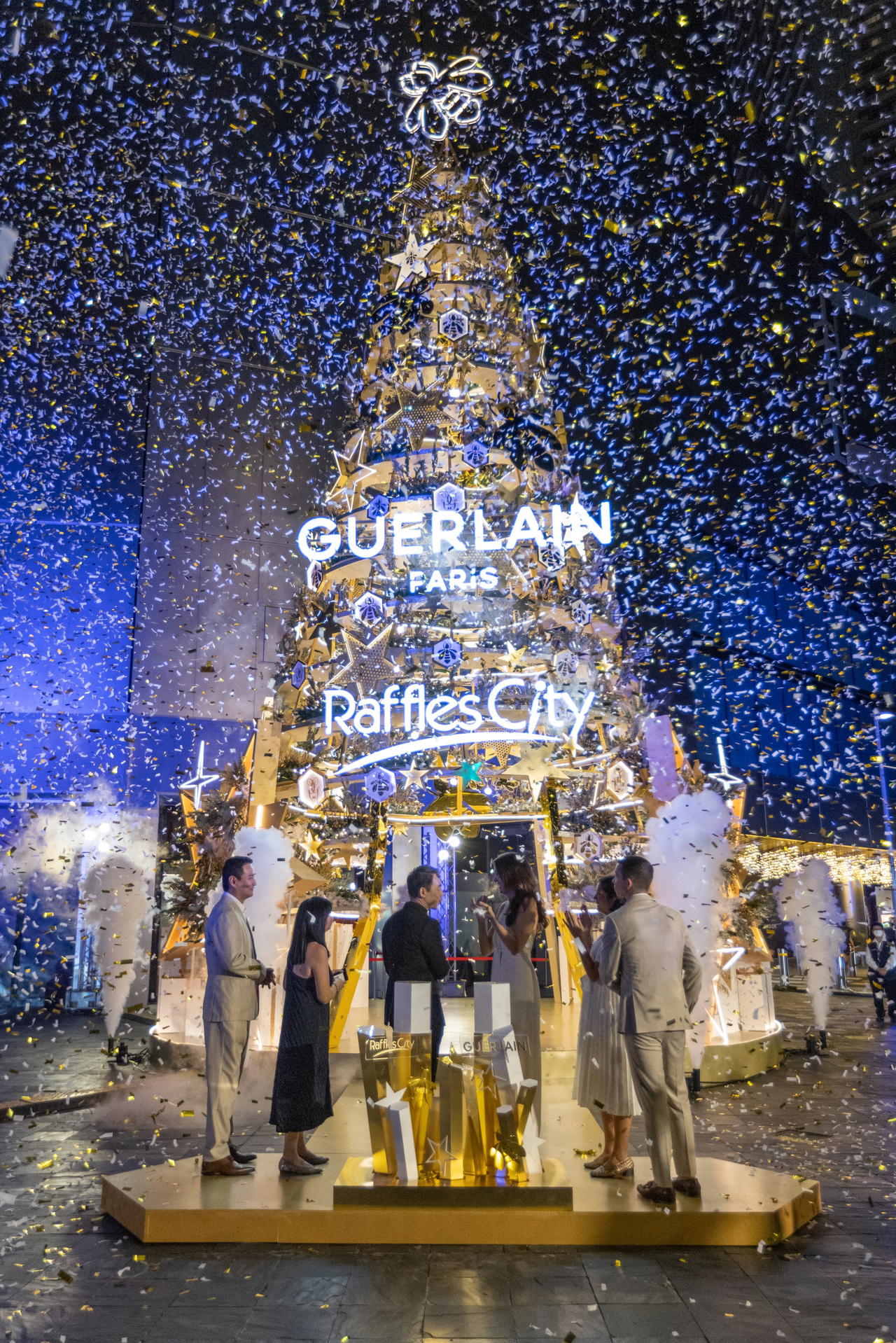 Raffles City Singapore and Guerlain Christmas tree