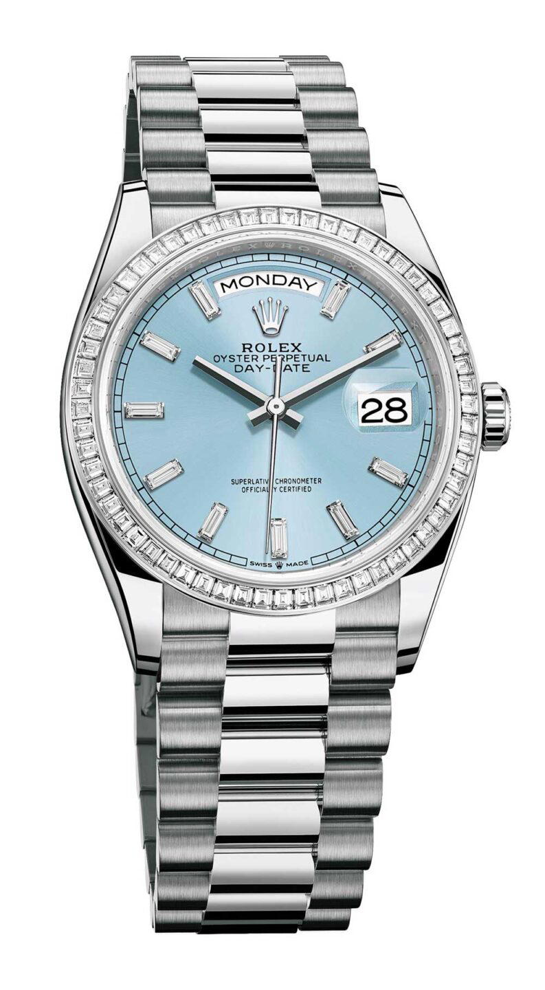 Oyster Perpetual Day-Date 36 in platinum with diamonds