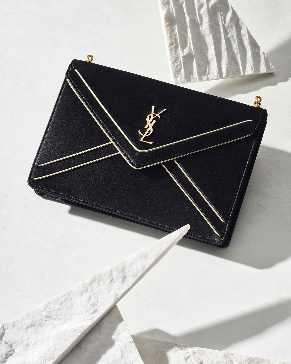 Medium Gaby chain bag in satin, from Saint Laurent