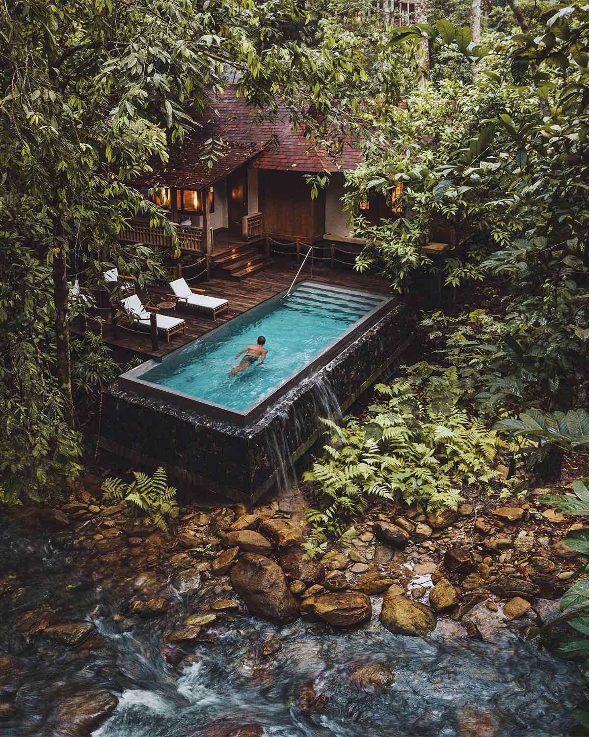 Swimming in the rainforest is a unique experience