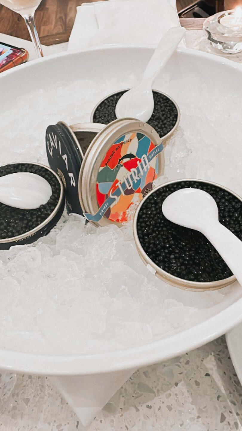The caviar selection at Chef's Table