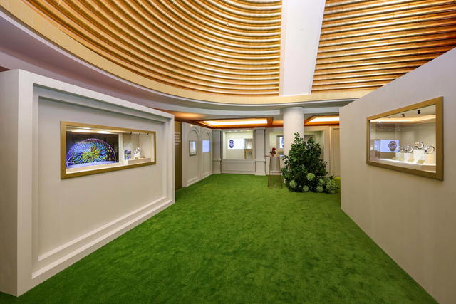 Display of the eight commemorative timepieces made for Cortina Watch's Golden Jubilee