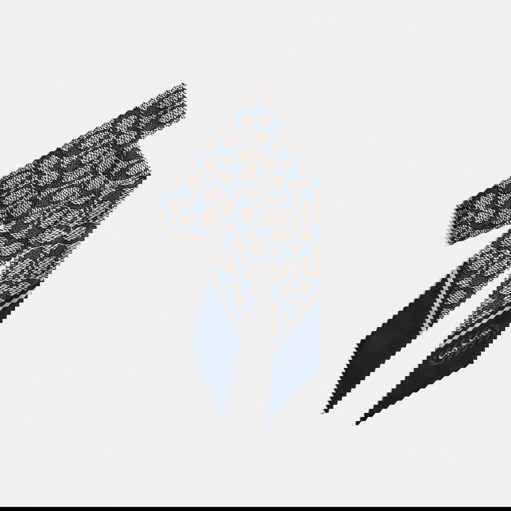 Vintage Signature print silk skinny scarf, from&nbsp;Coach