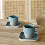 Midori ceramic cup and saucer in blue