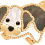 Bichon Frisé clip in yellow gold with grey and white mother-of-pearl, and onyx (Credit: Van Cleef & Arpels)