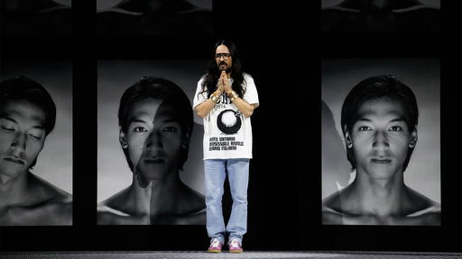 Alessandro Michele takes his bow at his final runway show for Gucci