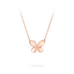 Butterfly mini pendant in rose gold with diamond