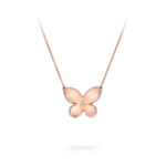 Butterfly pendant in rose gold with pavé diamonds
