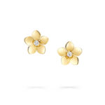 Wild Flower mini earrings in yellow gold with diamonds