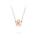 Wild Flower mini pendant in rose gold with pavé diamonds