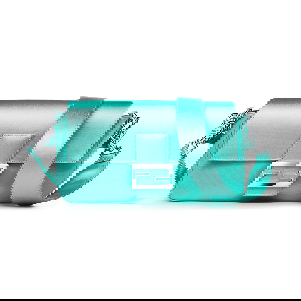 Medium Tiffany & Co. x Fendi Baguette in silk satin