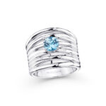 The Le Grande Bleue ring in silver with blue topaz and diamonds, from&nbsp;Mauboussin