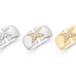 The Ta Beauté me Submerge rings in white gold, white and yellow gold, and yellow gold with pavé diamonds, from Mauboussin