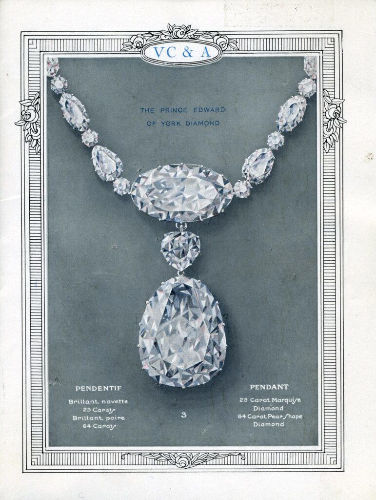 Van Cleef & Arpels catalogue (circa 1922) showing the 60-ct Prince Edward of York diamond (Credit: Van Cleef & Arpels)