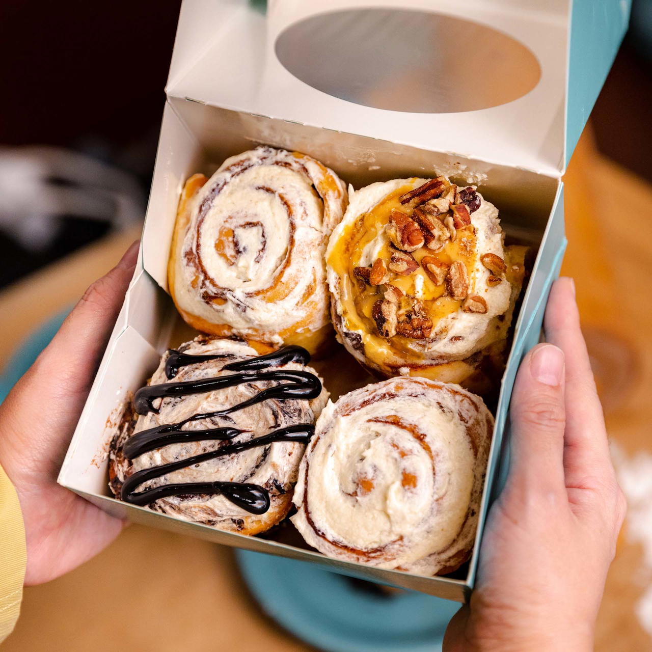 Cinnabon rolls in a box