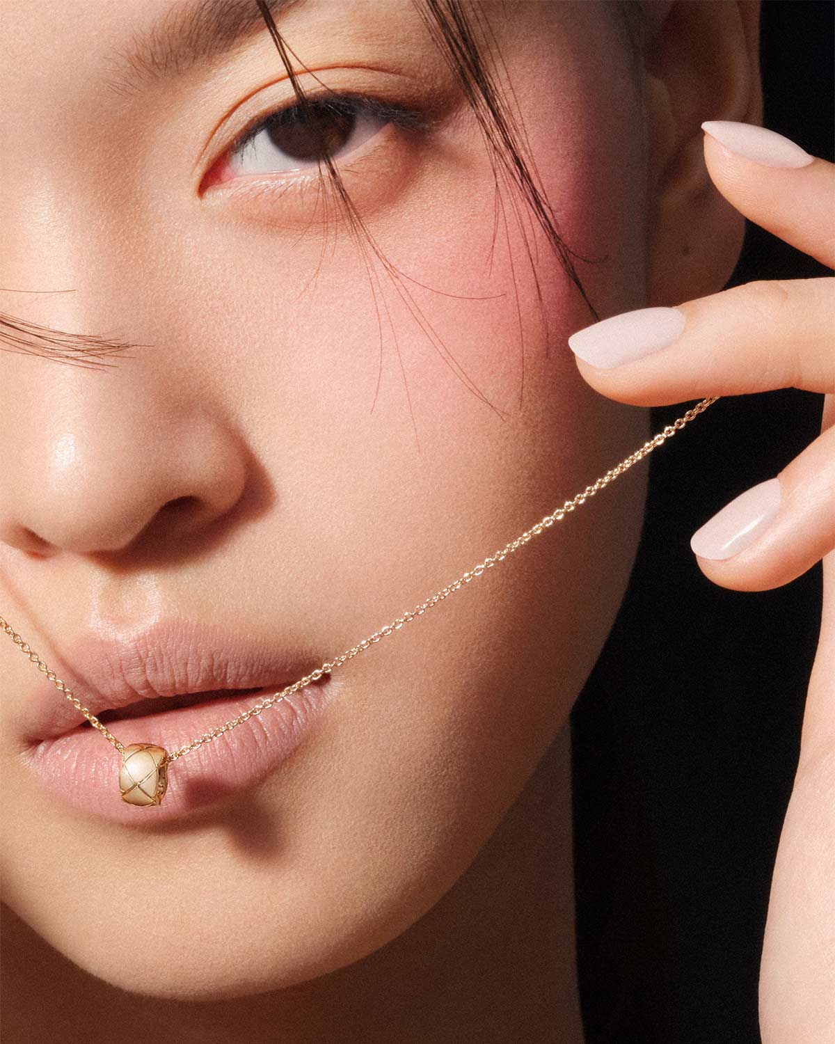 Coco Crush necklace in beige gold, from Chanel