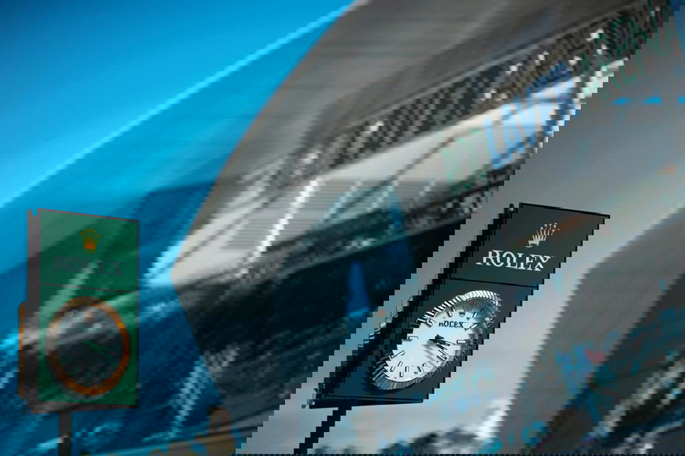 The Rolex clock at the Rod Laver Arena in Melbourne Park