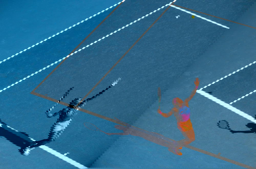 Cori Gauff serves during the 2022 Australian Open