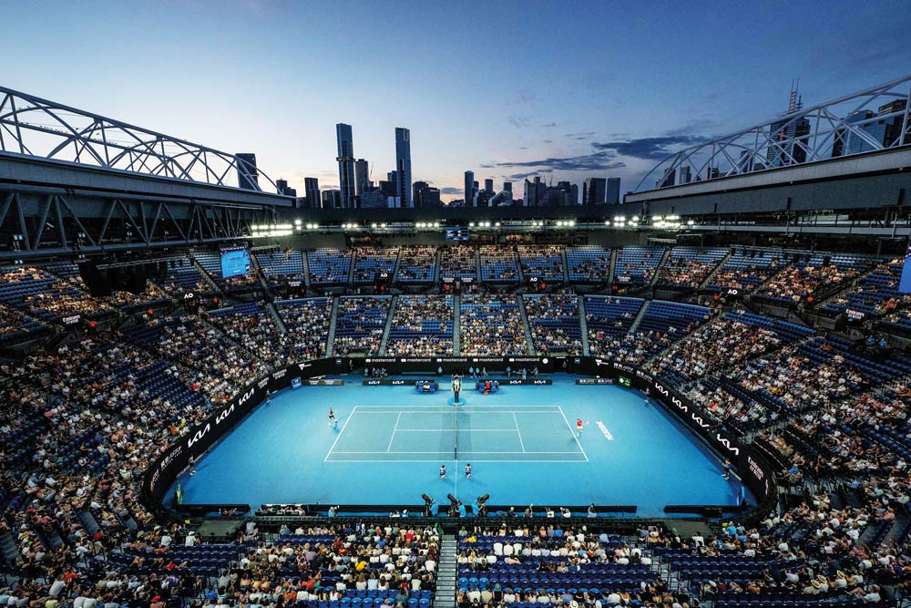 Rod Laver Arena, Melbourne Park, named after the three-time Australian Open champion and Rolex Testimonee