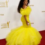 Wearing&nbsp;<strong>Giambattista Valli</strong> (Credit: Getty Images)