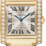 Tank Française medium model in yellow gold with diamonds (Credit: Cartier)