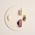 Wagyu beef with sweet potato leaf and banchan