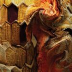 Turkish-American media artist Refik Anadol trained algorithms via machine learning to create the exhibition’s colourful and vibrantly textured digital panels (Credit: Bulgari)