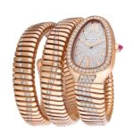 Double tour variant of Serpenti Tubogas Infinity in rose gold with diamonds (Credit: Bulgari)
