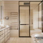 No matter the room, a shower-hammam hybrid and a generously sized tub is part of the configuration in the bathroom (Credit: Alexandre Tabaste)