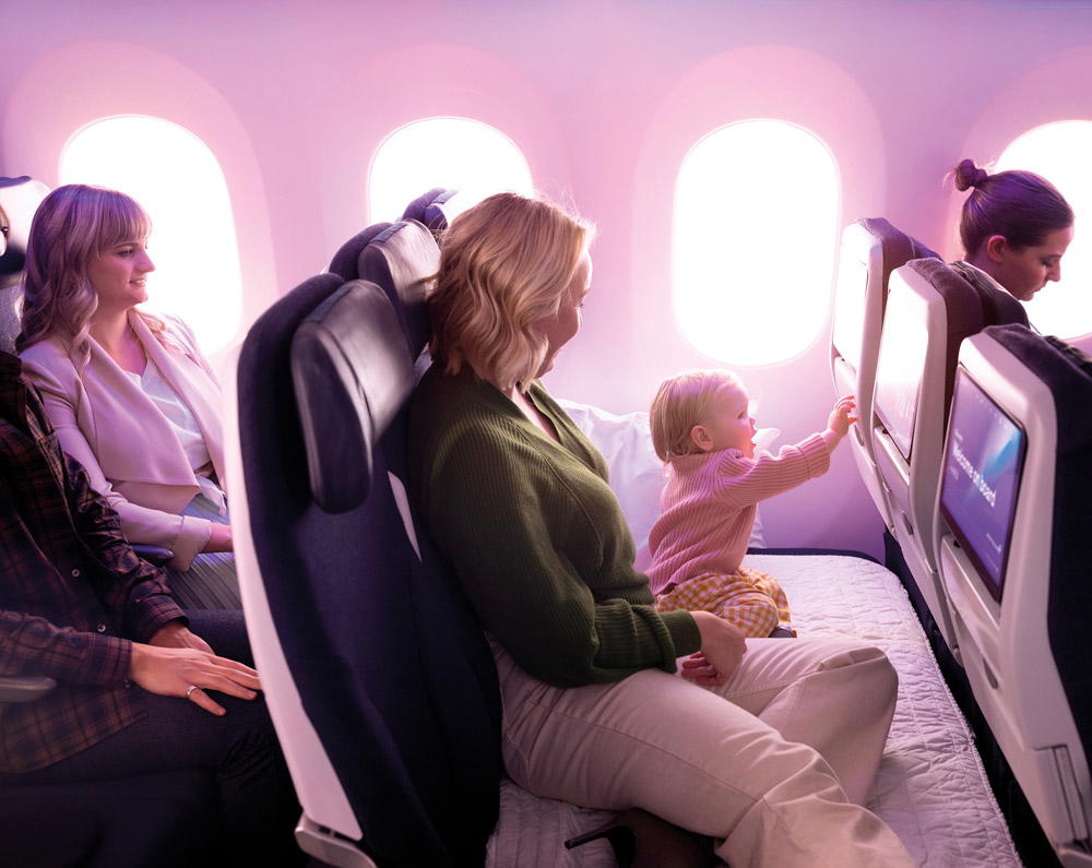 The Economy class can turn into a Skycouch (Credit: Air New Zealand)