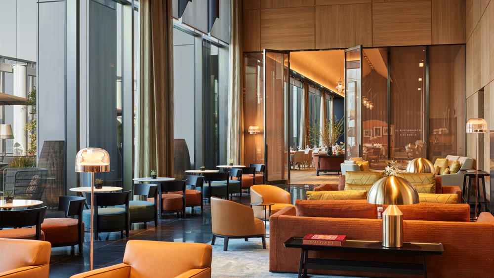 The lobby lounge at the Bulgari Hotel Tokyo