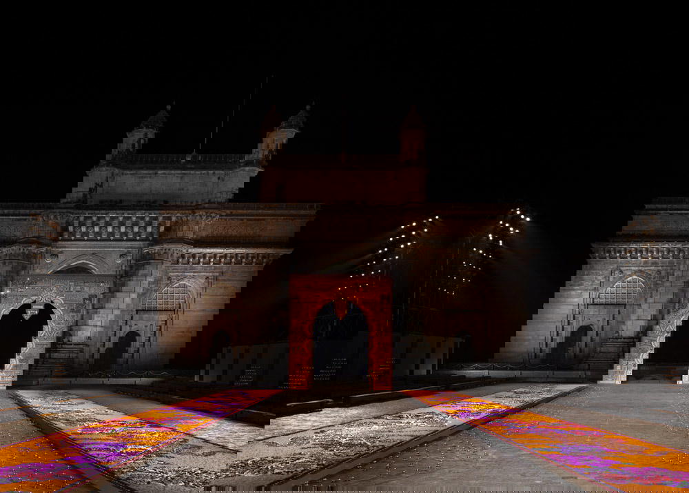 The Dior fall 2023 runway show was held at the Gateway of India with embroidered scenography by the Chanakya School of Craft (Credit: Dior)