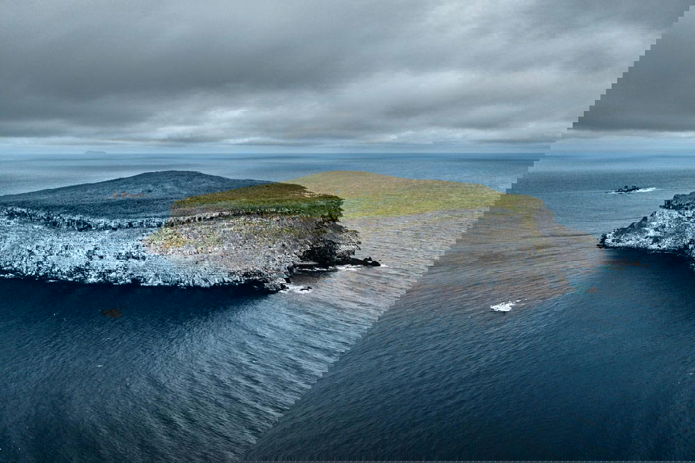 Aerial view of Darwin Island in the Galápagos, which comprises an archipelago of 21 volcanic islands in the Eastern Pacific Ocean and a Mission Blue Hope Spot