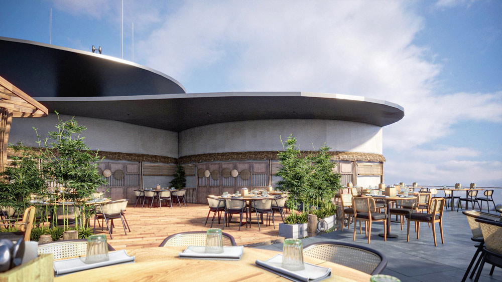 A 3D render of the restaurant on board Wyndham Alltra Cat Ba (Credit: Alliga Eternity Company Limited)